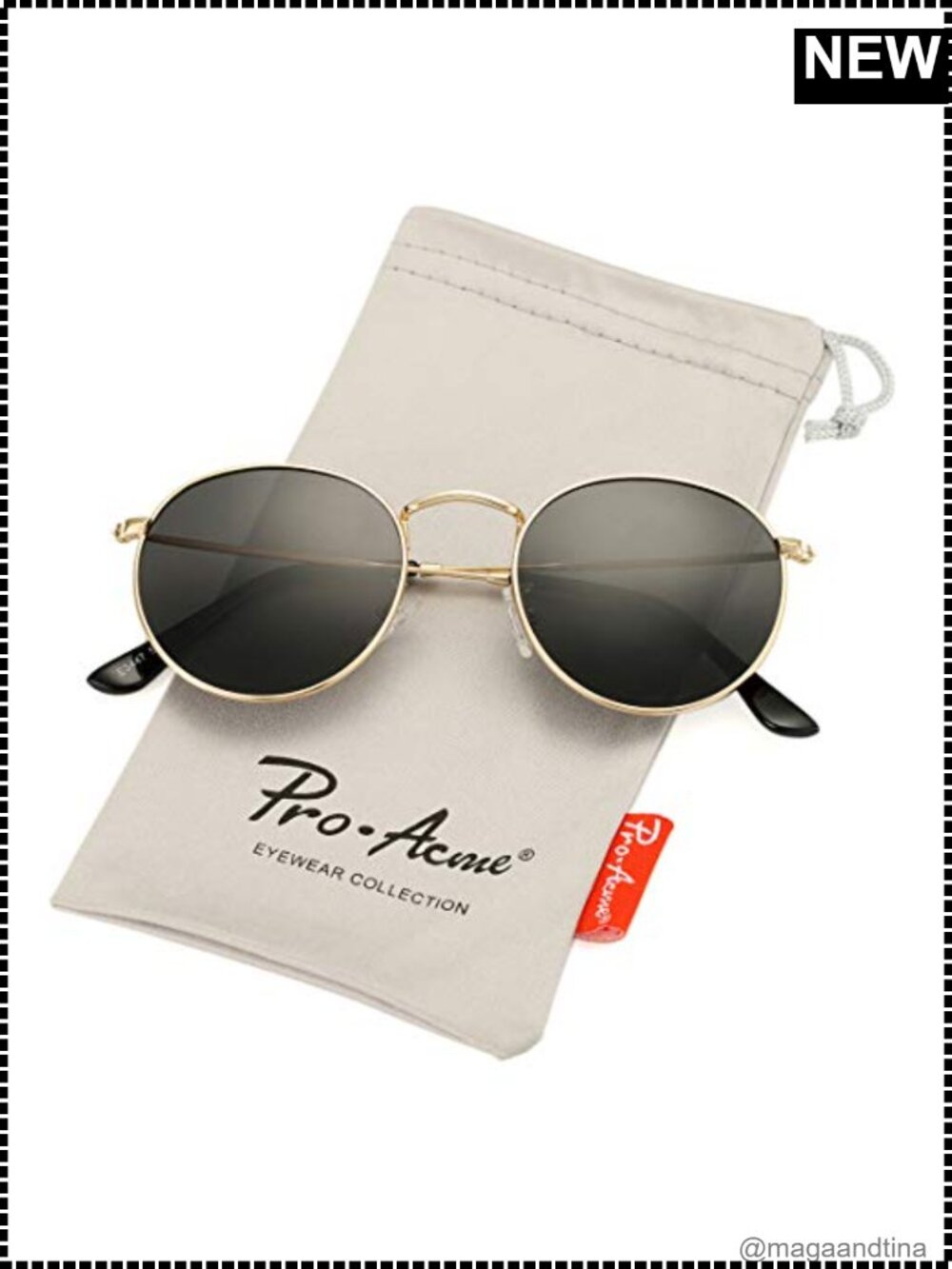 Small Round Metal Polarized Sunglasses Retro Designer Style UV400